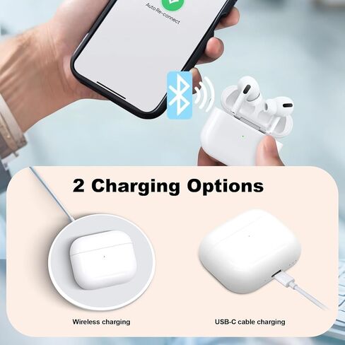 حافظة شحن لاسلكية متوافقة مع AirPods الجيل الرابع، حافظة بديلة لشاحن سماعات الأذن مع زر مزامنة بلوتوث، USB-C وشحن لاسلكي، شحن سريع، أبيض (بدون سماعات أذن) in Kuwait
