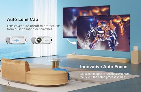 [AI Auto Focus/Auto Lens Cap] Outdoor-Projector-4K with WiFi 6 and Bluetooth:Portable Projector with Auto 6D Keystone & Zoom, Jimveo Native 1080P Movie Proyector 2026 Upgraded in Saudi Arabia