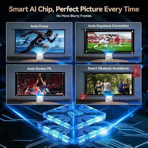 【تطبيق مرخص رسميًا ودعم 4K】جهاز عرض ذكي مزود بواي فاي 5G وبلوتوث مع التركيز التلقائي وحجر المفاتيح، جهاز عرض أفلام خارجي أصلي 1080 بكسل لغرفة النوم/المنزل/الخلية in Kuwait