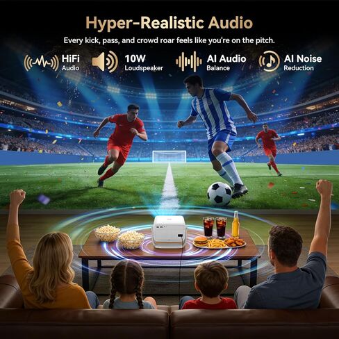【تطبيق مرخص رسميًا ودعم 4K】جهاز عرض ذكي مزود بواي فاي 5G وبلوتوث مع التركيز التلقائي وحجر المفاتيح، جهاز عرض أفلام خارجي أصلي 1080 بكسل لغرفة النوم/المنزل/الخلية in Kuwait