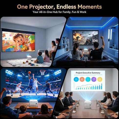 【تطبيق مرخص رسميًا ودعم 4K】جهاز عرض ذكي مزود بواي فاي 5G وبلوتوث مع التركيز التلقائي وحجر المفاتيح، جهاز عرض أفلام خارجي أصلي 1080 بكسل لغرفة النوم/المنزل/الخلية in Kuwait