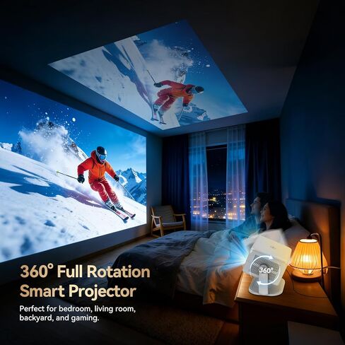 【تطبيق مرخص رسميًا ودعم 4K】جهاز عرض ذكي مزود بواي فاي 5G وبلوتوث مع التركيز التلقائي وحجر المفاتيح، جهاز عرض أفلام خارجي أصلي 1080 بكسل لغرفة النوم/المنزل/الخلية in Kuwait