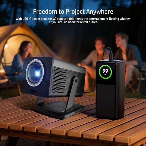 جهاز عرض HP MC450 الذكي الصغير المحمول مع WiFi وBluetooth، وتطبيقات مرخصة رسميًا، وجهاز عرض قصير المدى مع دعم 4K، والتحكم الصوتي، ومنفذ USB-C، وجهاز عرض أفلام لغرفة النوم والخارج in Kuwait