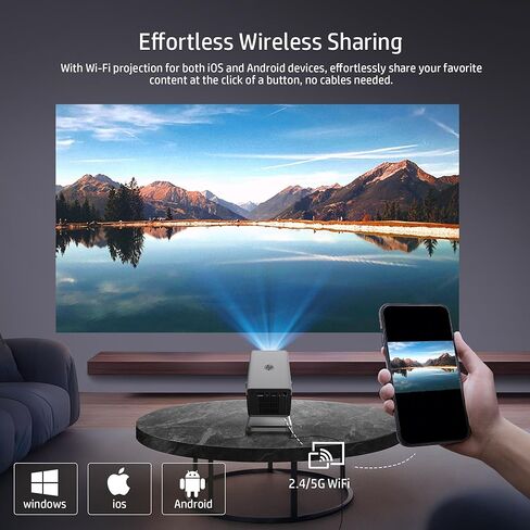 جهاز عرض HP MC450 الذكي الصغير المحمول مع WiFi وBluetooth، وتطبيقات مرخصة رسميًا، وجهاز عرض قصير المدى مع دعم 4K، والتحكم الصوتي، ومنفذ USB-C، وجهاز عرض أفلام لغرفة النوم والخارج in Kuwait