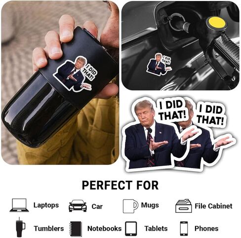 25 قطعة من ملصقات I did that Trump مقاس 2-2.5 بوصة، ملصق مضحك مضاد لترامب، ملصق مضخة الغاز، تعريفتي لقد فعلنا هذا اللعنة ترامب، ملصقات ترامب، ملصقات مضادة للماء للسيارة A11 in Saudi Arabia