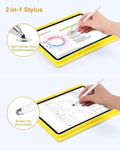 حافظة لوحة المفاتيح MePadKey Touchpad لجهاز iPad A16 الجيل الحادي عشر/العاشر/Air 11 بوصة M4 M3 M2/Air 5th 4th 10.9 بوصة، غطاء لوحة مفاتيح شحن بإضاءة خلفية قوس قزح من النوع C مع قلم وماوس، أصفر in Kuwait