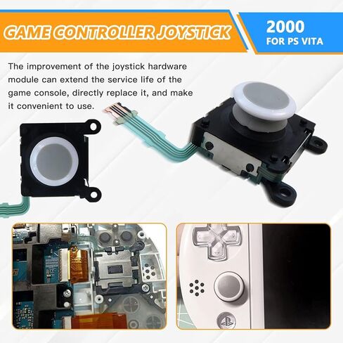 Upgraded Left Right Analog Joystick Control Pad Compatible for Sony PS Vita PSV 2000 - White in Saudi Arabia
