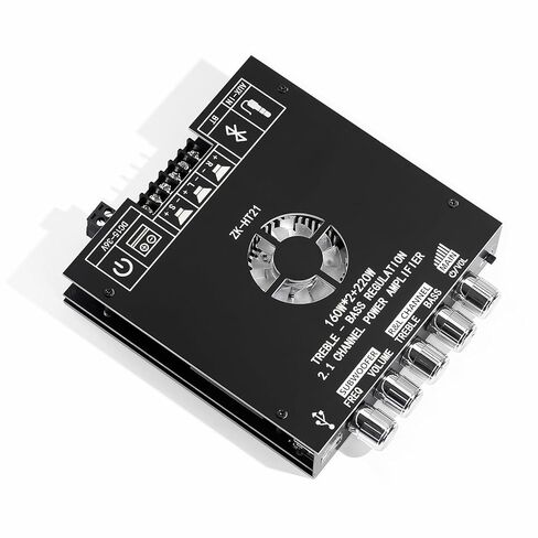 ZK-HT21 لوحة مضخم صوت بلوتوث 2.1 قناة مضخم صوت 160 وات + 160 وات + 220 وات مضخم صوت بلوتوث 5.0 مع تحكم ثلاثي وباس لمكبرات الصوت ذاتية الصنع in Kuwait