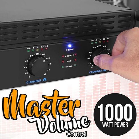 Pyle Rack Mount Studio Pre-Amplifier Bluetooth Receiver System with 1000W 2-Channel Professional Audio Power Amplifier in Saudi Arabia