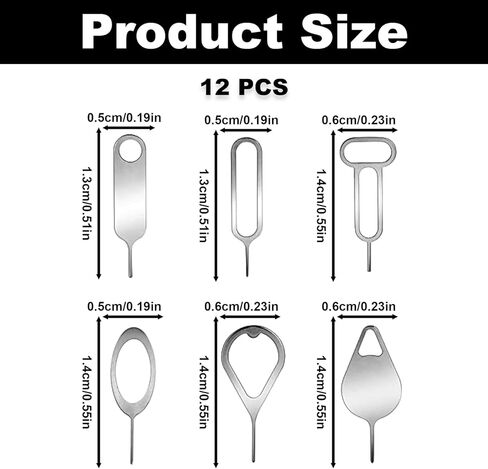 12PCS SIM Card Removal Openning Tools, Needle Opener Ejector, SIM Card Tray Eject Pins Compatible with All iPhone Apple iPad Samsung Galaxy HTC Smartphone Tablets. in Saudi Arabia
