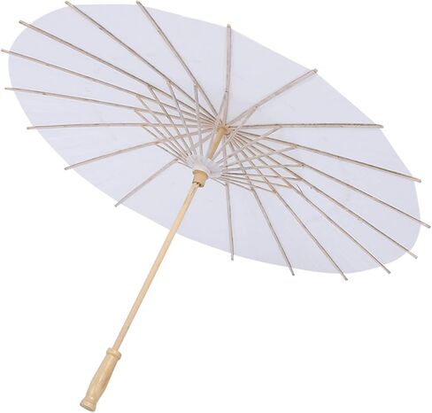 VINGVO White Paper Umbrella, Mini Decorative Umbrella with Ribs and Wooden Handle, Wedding Party Decoration, Ideal for Bridal Photograph & DIY Art Display in Saudi Arabia
