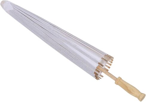 VINGVO White Paper Umbrella, Mini Decorative Umbrella with Ribs and Wooden Handle, Wedding Party Decoration, Ideal for Bridal Photograph & DIY Art Display in Saudi Arabia