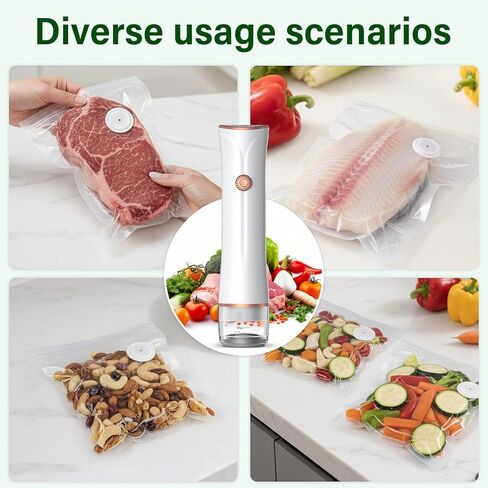 LSNDRGHandheld Vacuum Sealer, 60kPa Portable Food Sealer with 30 Reusable Bags, Rechargeable Mini Vacuum Sealer for Food Storage, Sous Vide, Travel in Saudi Arabia