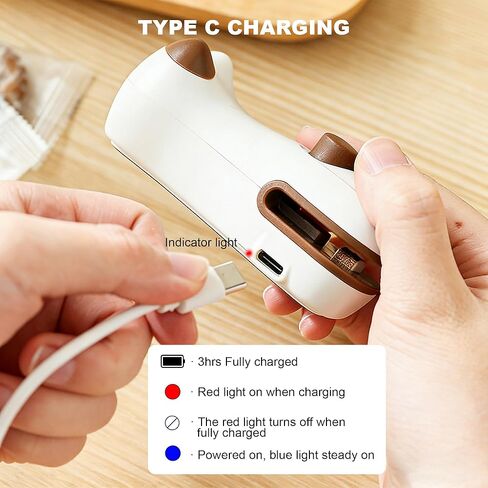 Portable Mini Bag Sealer with Cutter and Magnet, 2 in 1 Rechargeable Heat Sealer for Snack Bag, Chip Snack, Plastic Bag, Food Freshness Storage in Saudi Arabia