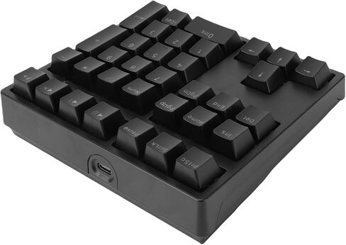 34 Key Number Pad, Mechanical Numeric Keypad USB Wired Backlit RGB 17 Lighting Modes Blue Switch Tactile Feedback for PC Laptop OS (Black) in Saudi Arabia