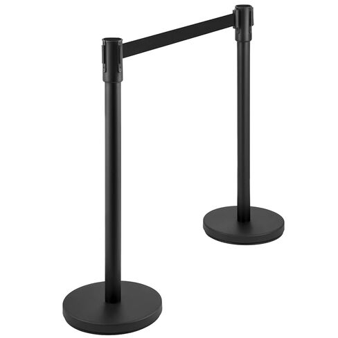 Crowd Control Stanchions, Stanchion Queue Post with Retractable Belts 6.5Ft, Easy Assembly, Crowd Control Barriers, Height 36 Inches, for Crowd Control Barriers, Pack of 4, Black in Saudi Arabia