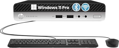 HP ProDesk 400 G4 Mini Desktop Computer PC, Intel Core 8th Gen i3-8100T 4 Core, 8 GB RAM, 256 GB SSD, DisplayPort, Keyboard and Mouse, Windows 11 Pro (Renewed) in Saudi Arabia