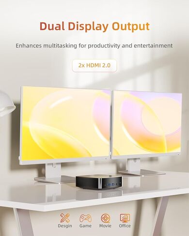 جهاز كمبيوتر صغير N3150 (4C/4T، 2.08 جيجا هرتز بحد أقصى) ذاكرة وصول عشوائي 8 جيجابايت ومحرك أقراص SSD سعة 256 جيجابايت و2X كمبيوتر صغير من النوع c مع شاشة عرض 2x2K/WiFi 5/BT 4.2/RJ45 LAN/USB 3.0/6W TDP (1 قطعة) in Kuwait
