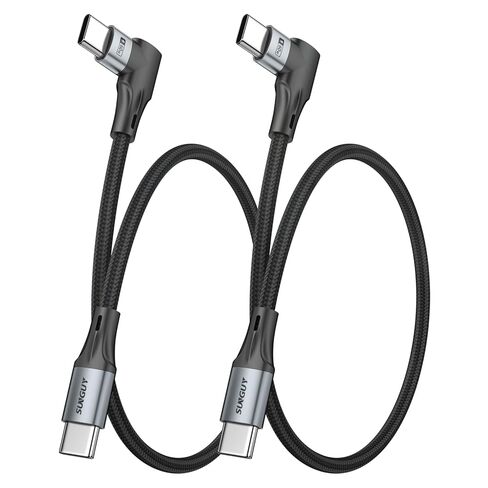 كابل SUNGUY بزاوية يمنى USB C إلى USB C [3FT 2-Pack]، لحافظة سميكة 60 وات شحن سريع 90 درجة سلك من النوع C لسلسلة i-Phone 17 16 15 وSamsung Galaxy S25 S24 وi-Pad Pro وMacBook Pro in Saudi Arabia