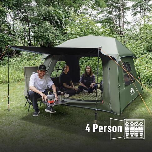 Night Cat Blackout Cabin Tent: 4 Person Pop Up Camping Tent with Vestibule & Rainfly Waterproof Instant Easy Setup Family Tent in Saudi Arabia