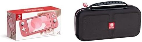 Nintendo Switch Lite Coral Console with Game Traveler Deluxe Travel Case Bundle - Includes Switch Carrying Case with 8-Game Storage in Saudi Arabia