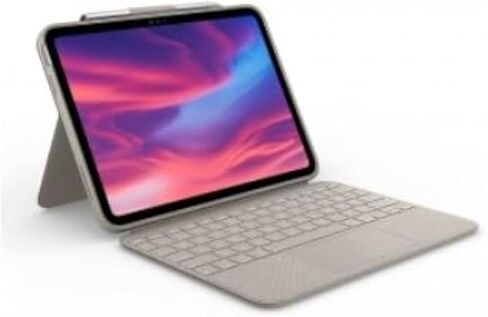 Logitech Combo Touch Detachable 10th Gen iPad Keyboard Case with Large Precision Trackpad, Full-Size Backlit Keyboard, and Smart Connector Technology - Sand in Saudi Arabia