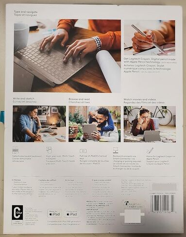Logitech Combo Touch Detachable 10th Gen iPad Keyboard Case with Large Precision Trackpad, Full-Size Backlit Keyboard, and Smart Connector Technology - Sand in Saudi Arabia