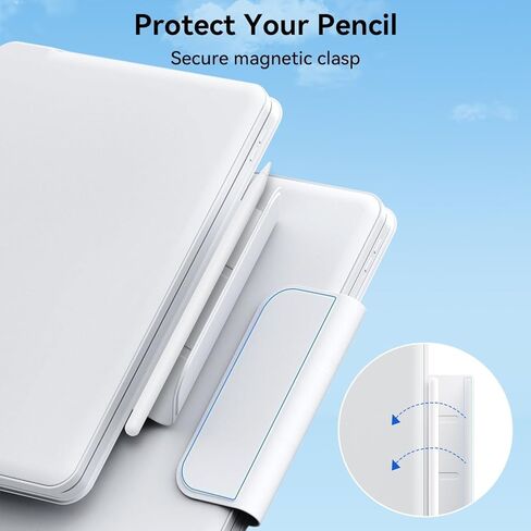 حافظة GGQFGTOJ لجهاز iPad الجيل التاسع مع لوحة مفاتيح، حافظة لوحة مفاتيح لجهاز iPad 9th/8th/7th Gen، حافظة لوحة مفاتيح مغناطيسية على الطراز السحري مع إضاءة خلفية 7 ألوان - لوحة تتبع متعددة اللمس لجهاز iPad 10.2 بوصة (أبيض) in Kuwait