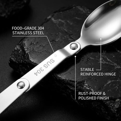 2 Pack Foldable Fork and Spoon Set, Portable Folding Spoon and Fork Set with Two Plastic Storage Cases for Travel Camping Outdoors Picnic in Saudi Arabia