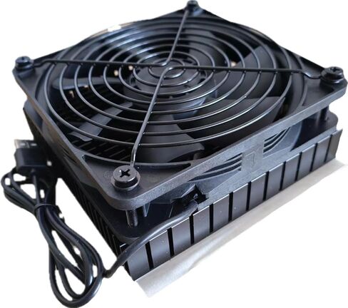Easycargo 120mm USB Powered Cooling Fan with Heatsink, Pre-Assembled 120x120x20mm Aluminum Cooler + Pre-Applied Thermal Tape, Quiet 5V Active Cooling for Routers, Modems, Mini PCs, and AV Equipment in Saudi Arabia