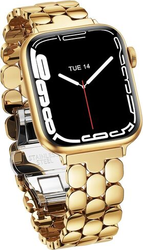 Compatible with Apple Watch Bands for Women 38mm 40mm 41mm 42mm 44mm 45mm 46mm 49mm, Stainless Steel Clasp Luxury Dressy Metal Band for iWatch Series 11 SE 2/SE 10 9 8 7 6 5 4 3 2 1 Ultra 2 in Saudi Arabia