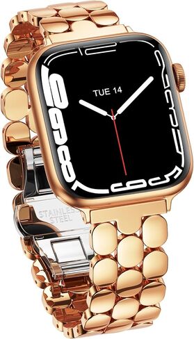 Compatible with Apple Watch Bands for Women 38mm 40mm 41mm 42mm 44mm 45mm 46mm 49mm, Stainless Steel Clasp Luxury Dressy Metal Band for iWatch Series 11 SE 2/SE 10 9 8 7 6 5 4 3 2 1 Ultra 2 in Kuwait