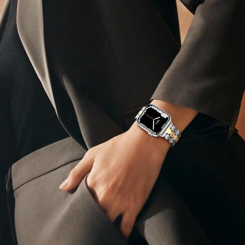 Compatible with Apple Watch Bands for Women 38mm 40mm 41mm 42mm 44mm 45mm 46mm 49mm, Stainless Steel Clasp Luxury Dressy Metal Band for iWatch Series 11 SE 2/SE 10 9 8 7 6 5 4 3 2 1 Ultra 2 in Kuwait