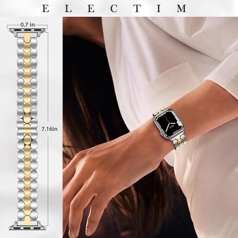 Compatible with Apple Watch Bands for Women 38mm 40mm 41mm 42mm 44mm 45mm 46mm 49mm, Stainless Steel Clasp Luxury Dressy Metal Band for iWatch Series 11 SE 2/SE 10 9 8 7 6 5 4 3 2 1 Ultra 2 in Kuwait