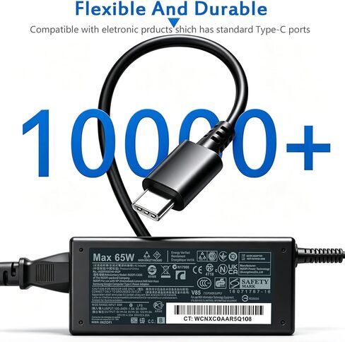 PD 65W USB C Laptop Charger for HP - Pavilion Envy Spectre, Universal Type C Power Adapter for Dell Lenovo Acer ASUS Suited to I nspiron ThinkPad VivoBook Aspire Latitude IdeaPad Chromebook Series in Saudi Arabia