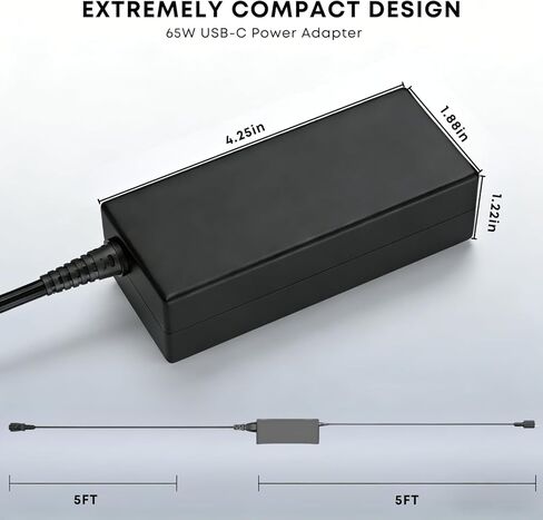 PD 65W USB C Laptop Charger for HP - Pavilion Envy Spectre, Universal Type C Power Adapter for Dell Lenovo Acer ASUS Suited to I nspiron ThinkPad VivoBook Aspire Latitude IdeaPad Chromebook Series in Saudi Arabia