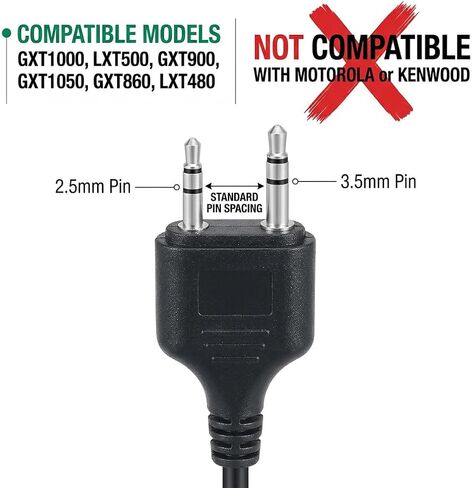 Walkie Talkie Headset for Midland, Single Wire 2 Pin G Type Ear-Clip Walkie Talkie Earpiece with Mic PTT for GXT1000VP4 LXT500VP3 GXT1050VP4 GXT1000XB Two Way Radio, Pack of 1 in Saudi Arabia