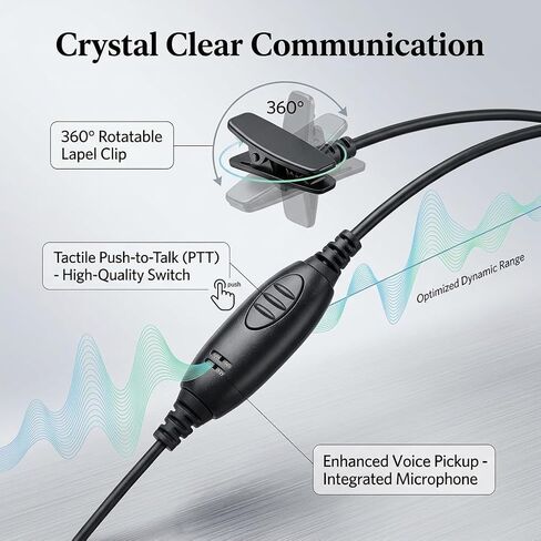 Walkie Talkie Headset for Midland, Single Wire 2 Pin G Type Ear-Clip Walkie Talkie Earpiece with Mic PTT for GXT1000VP4 LXT500VP3 GXT1050VP4 GXT1000XB Two Way Radio, Pack of 1 in Saudi Arabia