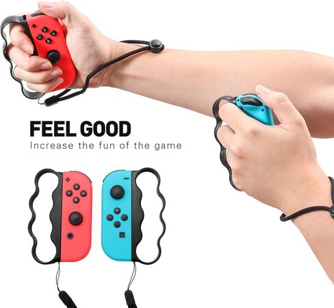 Grips for Fitness Boxing Switch, Controller Accessories Compatible with Nintendo Switch Sports and Switch Boxing Game, 2 Packs-Black in Saudi Arabia