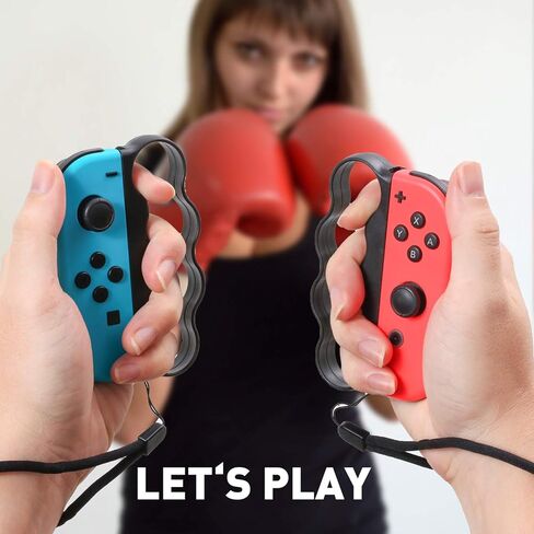 Grips for Fitness Boxing Switch, Controller Accessories Compatible with Nintendo Switch Sports and Switch Boxing Game, 2 Packs-Black in Saudi Arabia