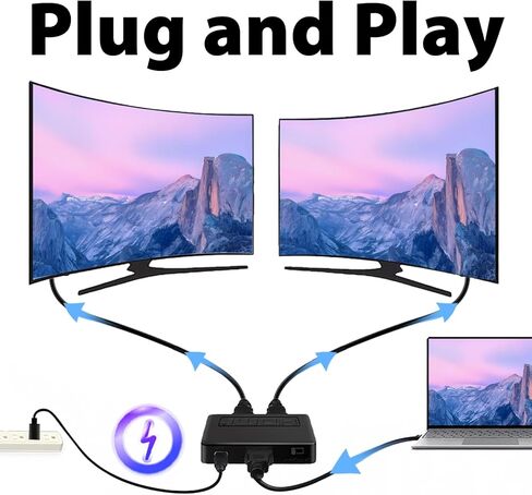 رجال الإنترنت! مقسم HDMI 1 في 2 مخرج، 4K HDMI Hub 2.0، ناسخ فيديو مع كابل طاقة USB بطول 2.5 قدم ومحول DB9 مغير الجنس 3 عبوات - مجموعة المحولات التسلسلية تتضمن DB9 أنثى إلى أنثى in Saudi Arabia