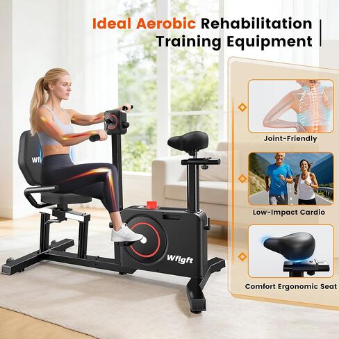 Recumbent Exercise Bike for Home, Recumbent Bikes for Seniors Gym, Quiet Recumbent Stationary Bikes for Seniors 400LBS Capacity, Adjustable Seat & Backrest, 8-Level Resistance & LCD Display in Kuwait