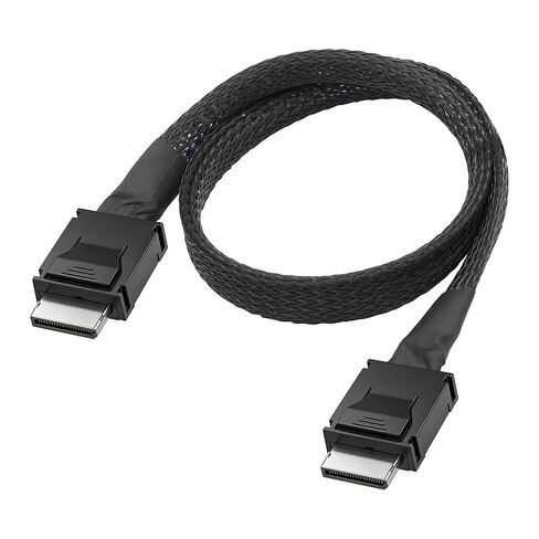XMSJSIY Mini SAS SFF-8611 4i إلى SFF-8611 4i ذكر إلى ذكر PCIe Gen4 x4 64 جيجابت في الثانية كابل تمديد نقل بيانات SDD عالي السرعة للخوادم وأنظمة التخزين - 40 سم / 1.3 قدم in Saudi Arabia