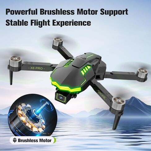 Drone with Camera 1080P for Kids and Adults, Foldable Drone with Brushless Motor RC Quadcopter, Toys for Boys and Men Birthday Gifts (Green) in Saudi Arabia