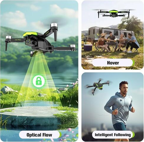 Drone with Camera 1080P for Kids and Adults, Foldable Drone with Brushless Motor RC Quadcopter, Toys for Boys and Men Birthday Gifts (Green) in Saudi Arabia