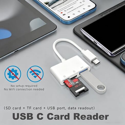 قارئ بطاقة SD USB C لهاتف iPhone 17e 17 16 15 Pro Max Air، محول بطاقة ذاكرة Micro SD TF SS لأجهزة Apple iPad/MacBook، محول نقل عارض الكاميرا الرقمية Lector de Tarjetas para Phone Adaptador in Saudi Arabia