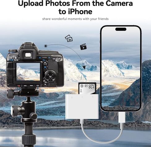 قارئ بطاقة SD USB C لهاتف iPhone 17e 17 16 15 Pro Max Air، محول بطاقة ذاكرة Micro SD TF SS لأجهزة Apple iPad/MacBook، محول نقل عارض الكاميرا الرقمية Lector de Tarjetas para Phone Adaptador in Saudi Arabia