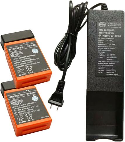 HBC QA109600 Battery Charger – 100-240V AC with 2pcs BA225030 6V 2500mAh Ni-Mh Battery in Saudi Arabia