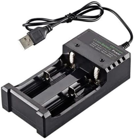 شاحن بطارية عالمي، شاحن بطارية بفتحتين، بطارية ليثيوم أيون، شاحن USB قابل لإعادة الشحن لـ 18650 14500 26650 16340 in Saudi Arabia