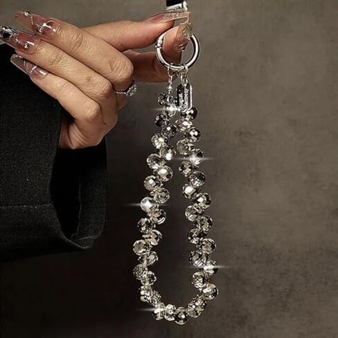 Beaded Phone Wrist Strap, Cellphone Lanyard Chain, Sparkling Wristlet Bracelet for Women in Saudi Arabia
